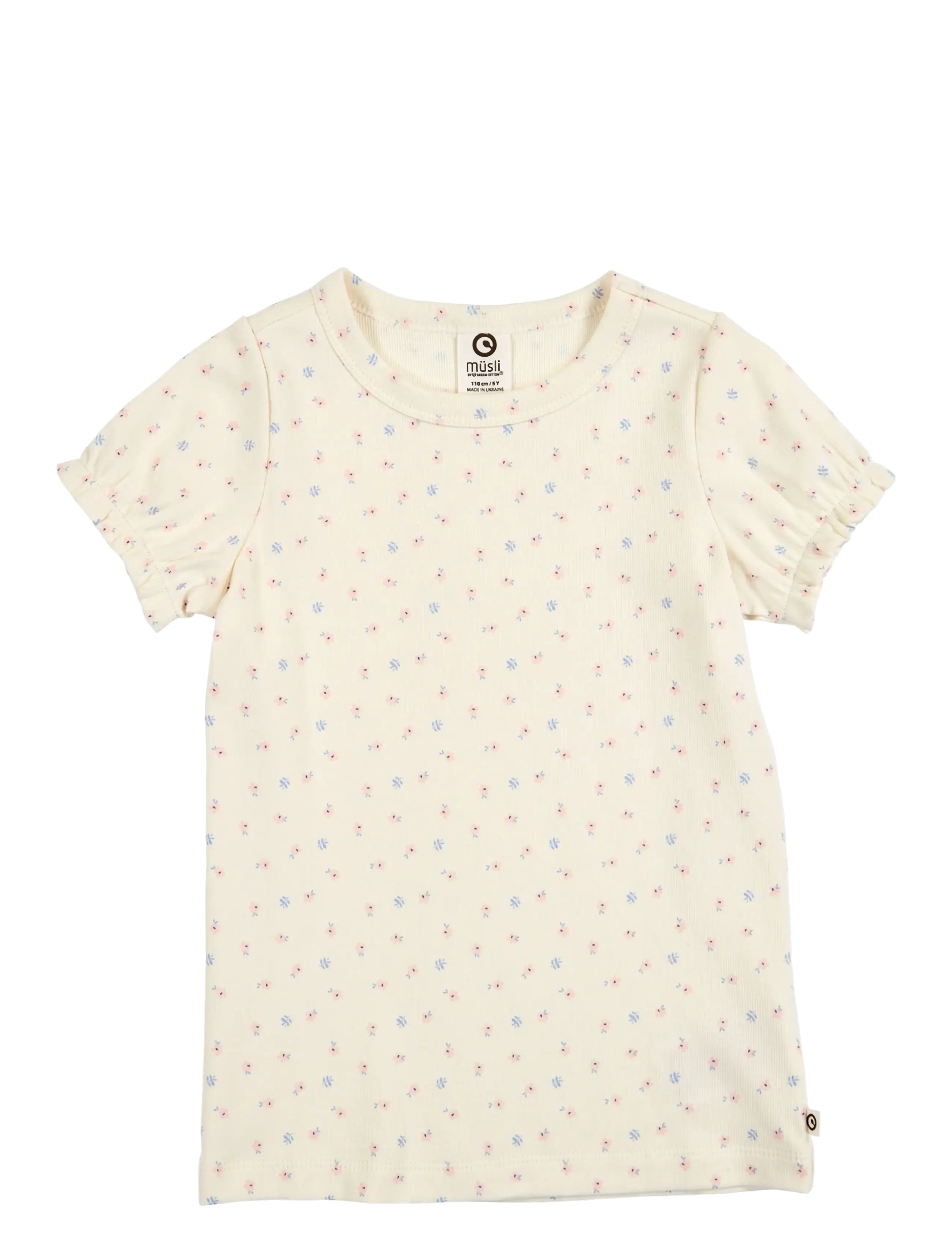 Müsli by Green Cotton Spring puff s/s T - New Arrivals - TOFU/ NECTAR/ SHELL BLUE / cream