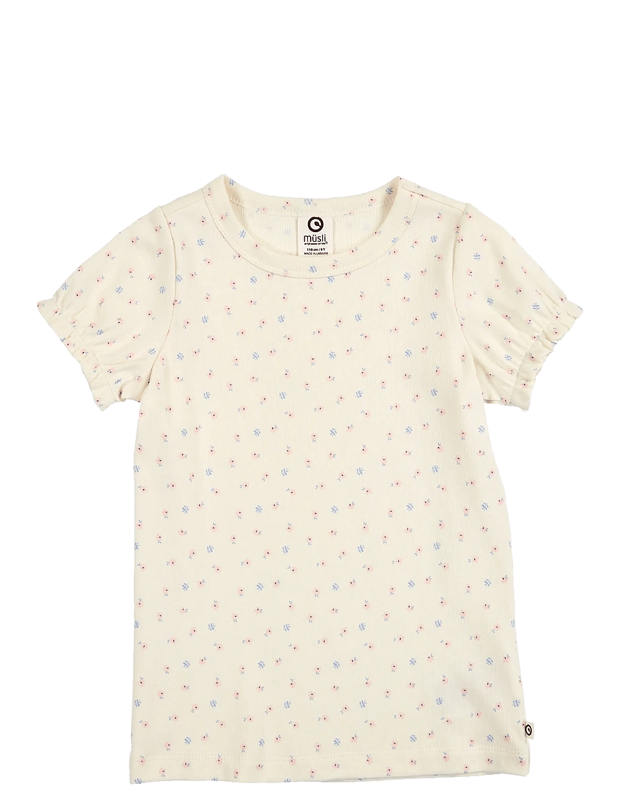Müsli by Green Cotton - Spring puff s/s T - kortærmede t-shirts - tofu/ nectar/ shell blue - 1