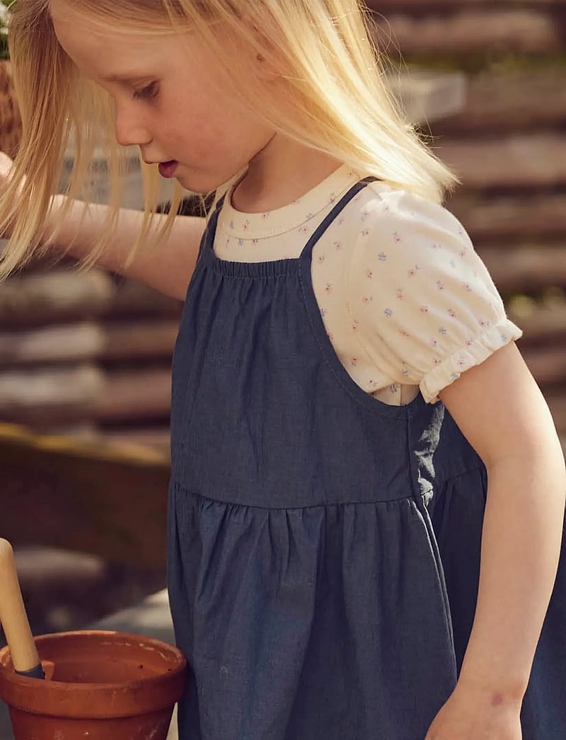 Müsli by Green Cotton - Spring puff s/s T - kortärmade t-shirts - tofu/ nectar/ shell blue - 0