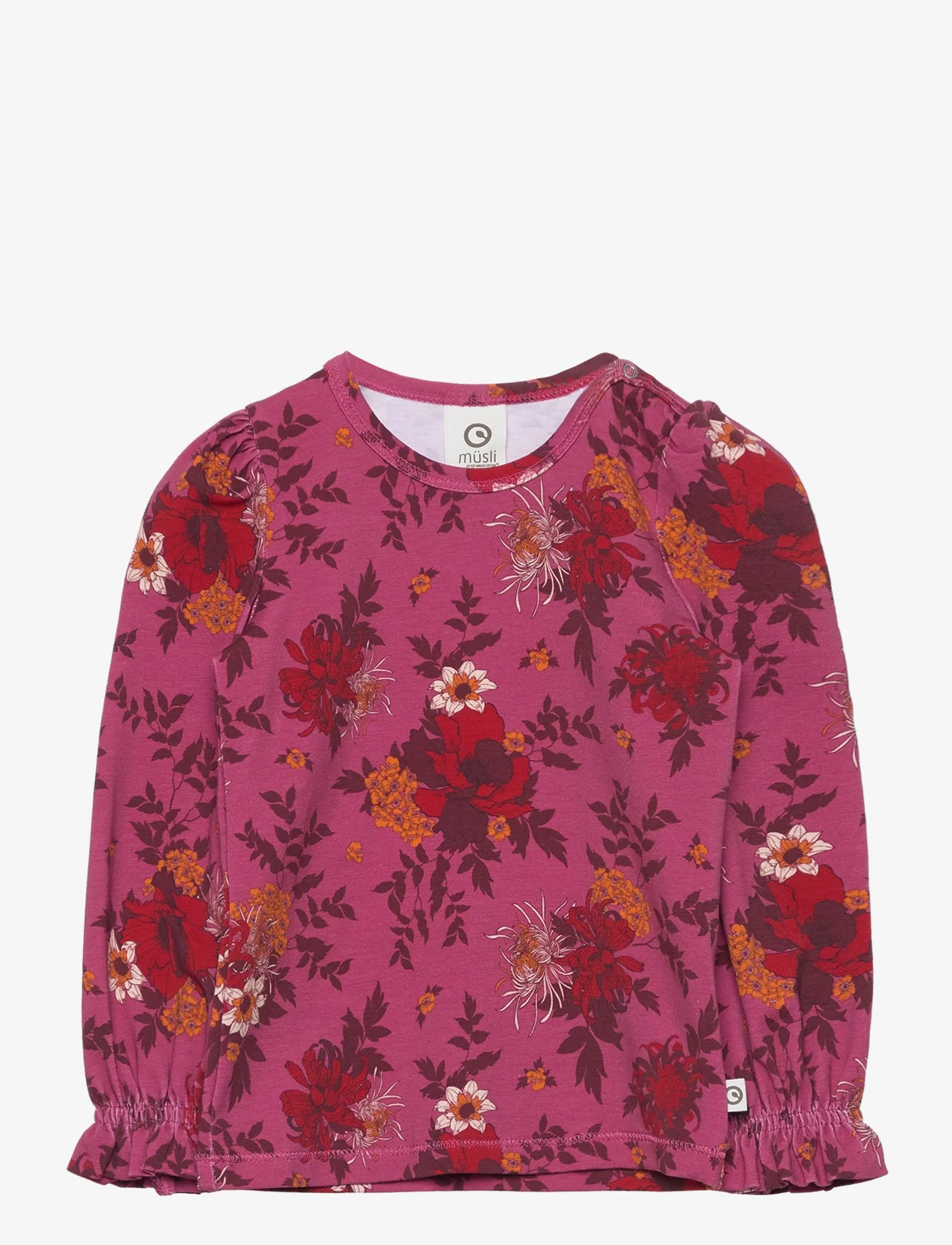 Müsli by Green Cotton - Bloomy l/s T baby - pitkähihaiset t-paidat - boysenberry/fig/berry red - 0