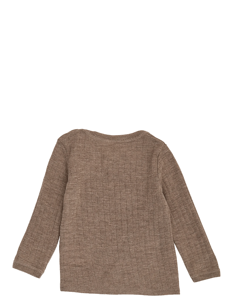 Müsli by Green Cotton - Woolly rib l/s T - långärmade t-shirts - walnut melange - 1