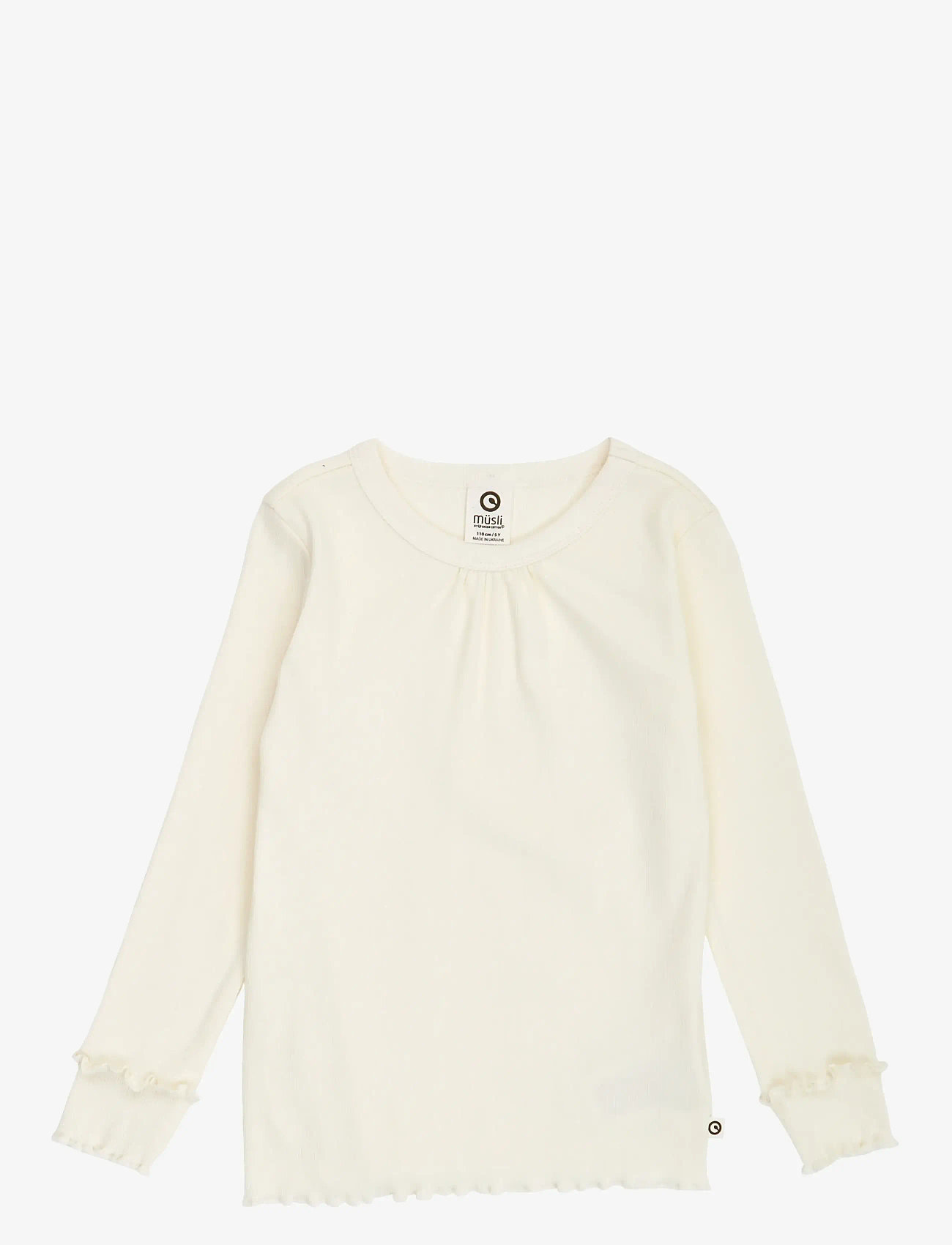 Müsli by Green Cotton - Cozy me rib deco l/s T - långärmade t-shirts - tofu - 0