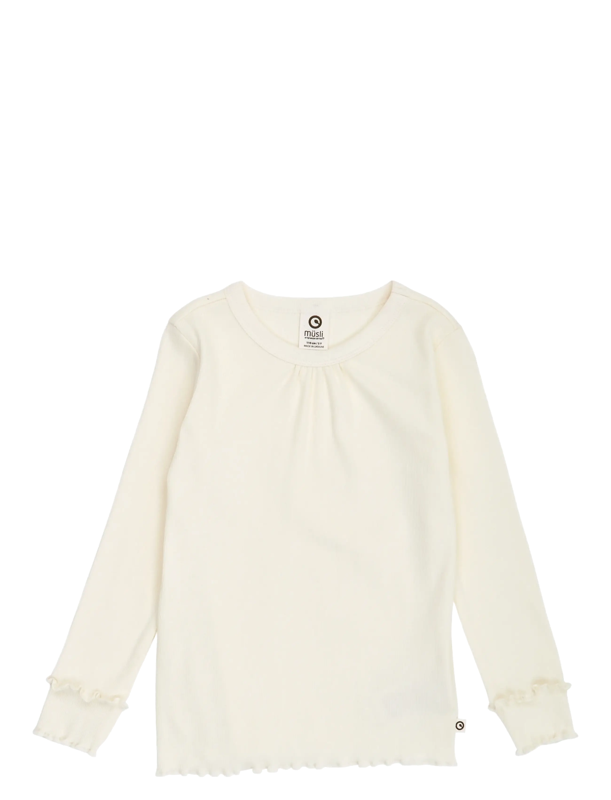 Müsli by Green Cotton Cozy me rib deco l/s T - Oberteile - TOFU / cream