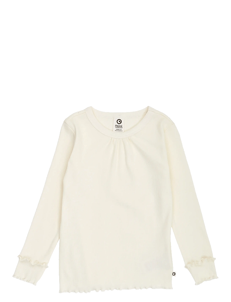 Müsli by Green Cotton - Cozy me rib deco l/s T - långärmade t-shirts - tofu - 0