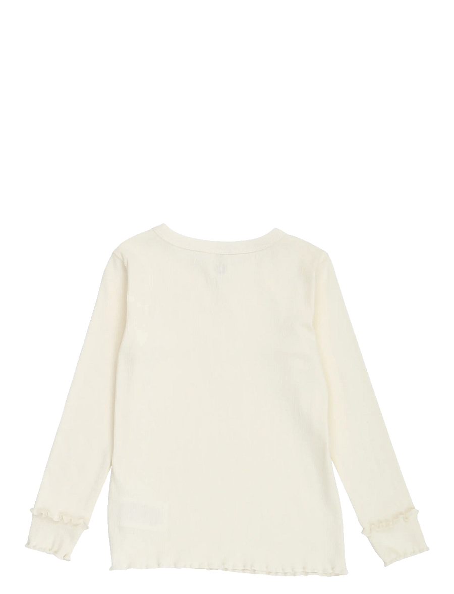 Müsli by Green Cotton - Cozy me rib deco l/s T - langærmede t-shirts - tofu - 1