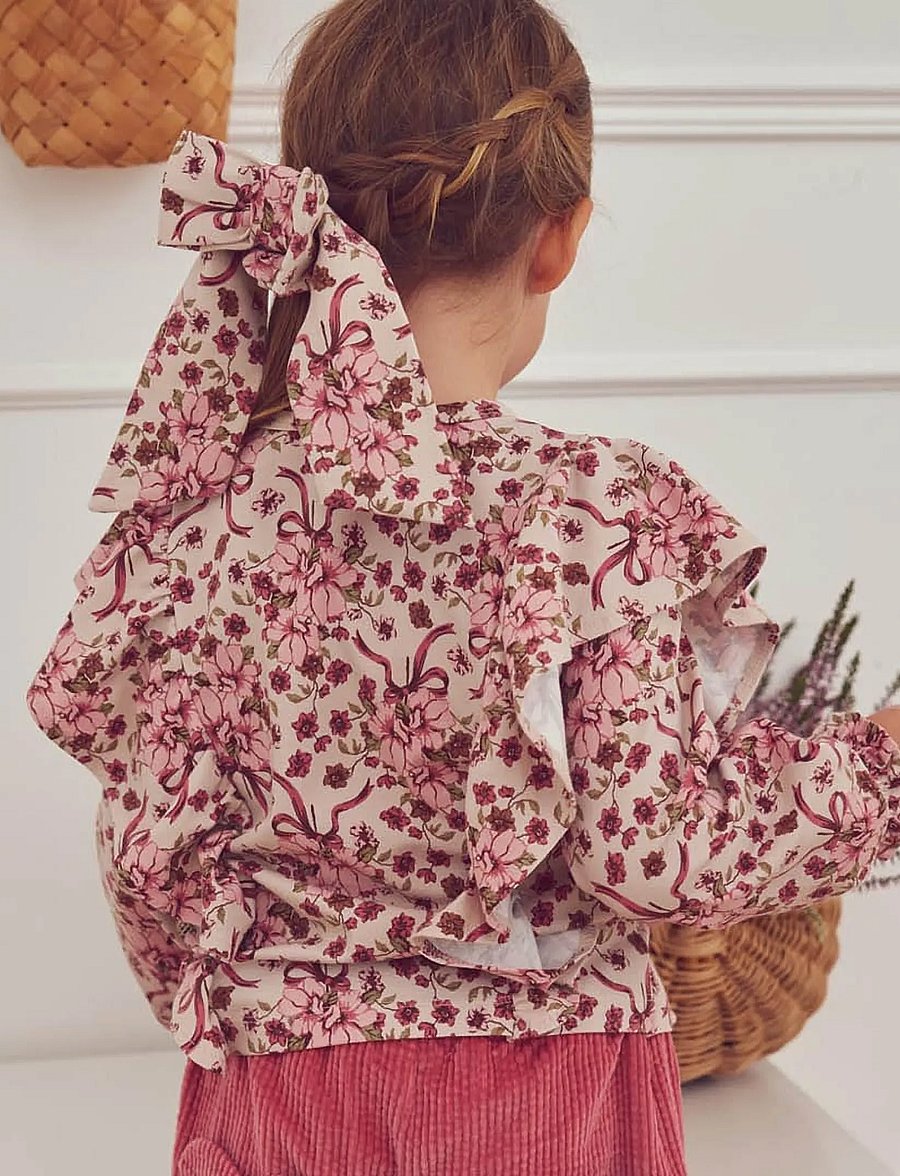 Müsli - Bouquet ruffle l/s T - langärmelig - oak/ blush/ baroque rose - 0