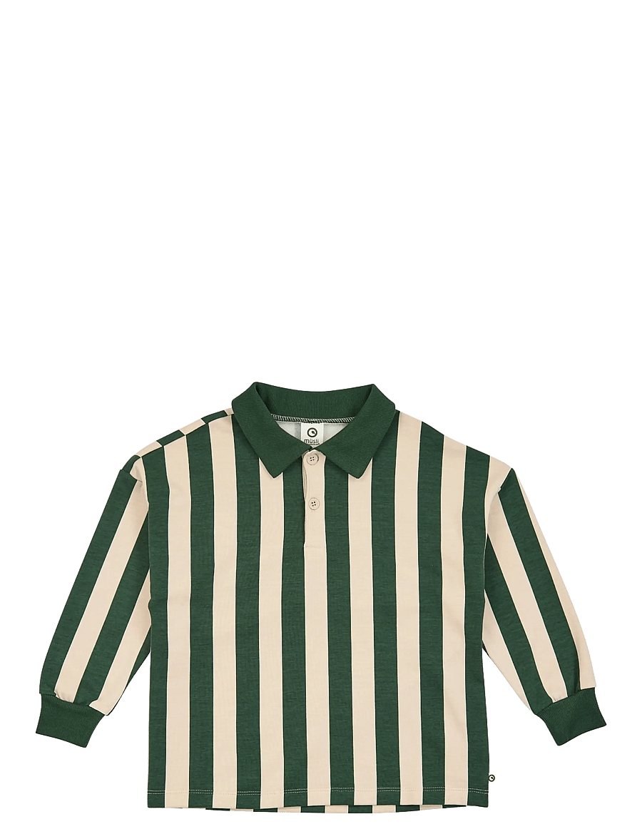Müsli - Stripe sweat l/s polo - langärmelig poloshirt - oak/ forest green - 1