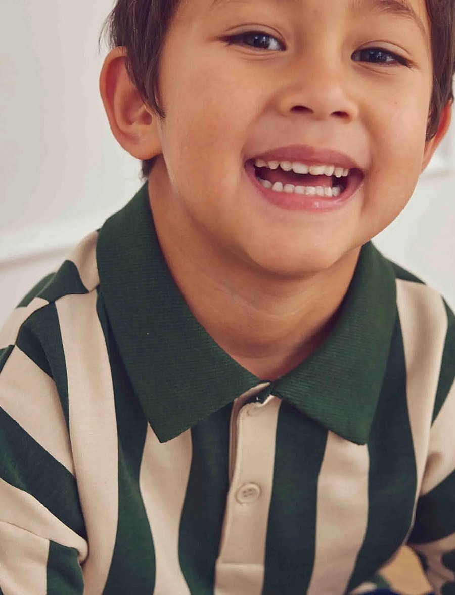 Müsli - Stripe sweat l/s polo - langärmelig poloshirt - oak/ forest green - 3