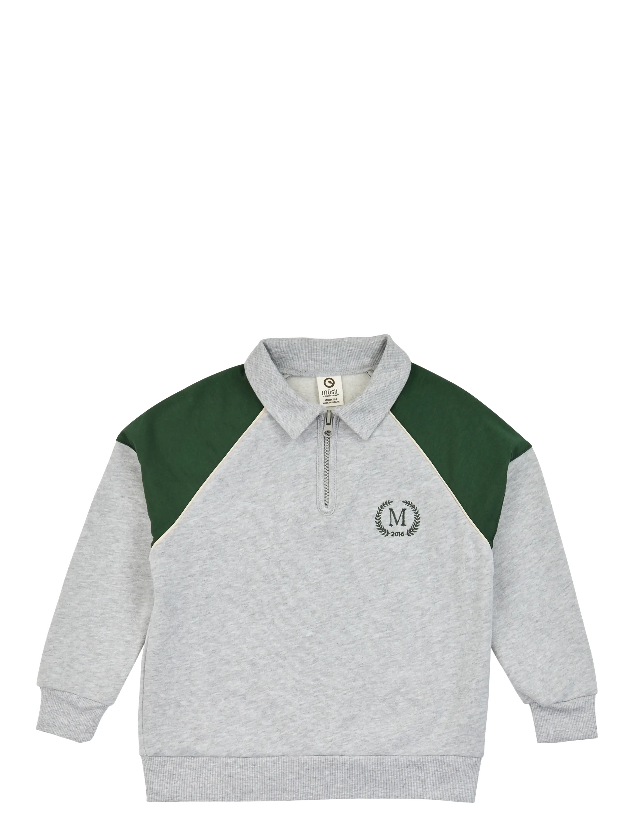 Müsli Superfan sweat l/s zip polo - Kleidung - PALE GREYMARL / grey