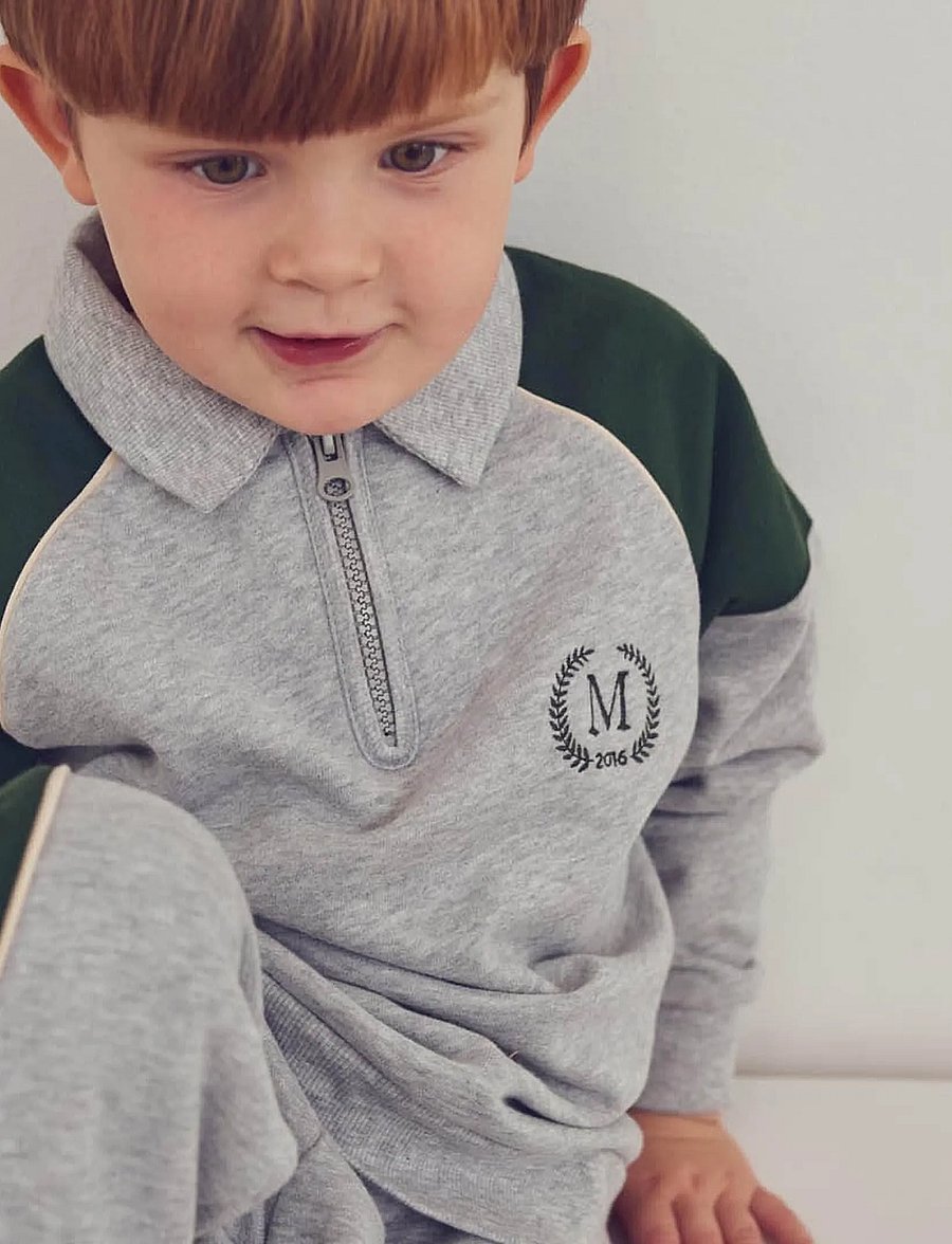 Müsli - Superfan sweat l/s zip polo - sweatshirts - pale greymarl - 0