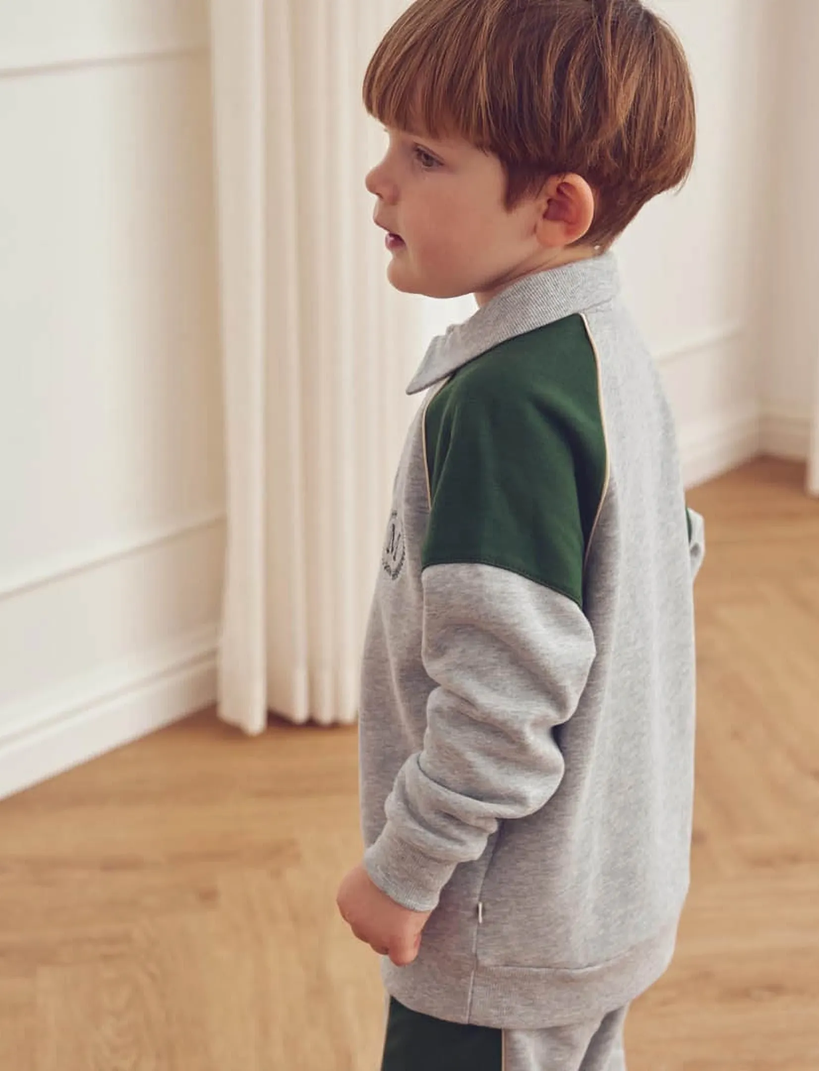 Müsli - Superfan sweat l/s zip polo - sweatshirts - pale greymarl - 3