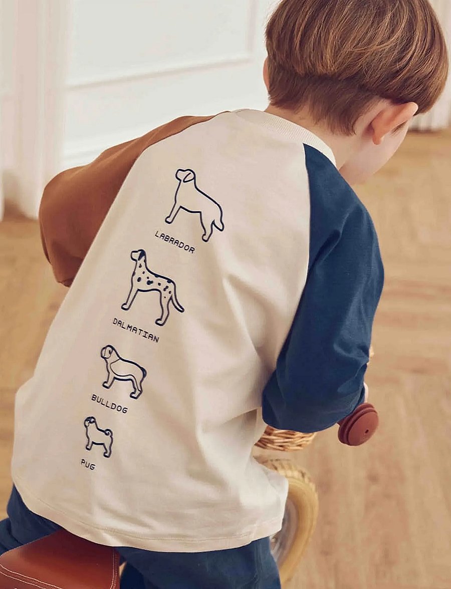 Müsli - Dogs color block l/s T - langärmelig - oak - 0