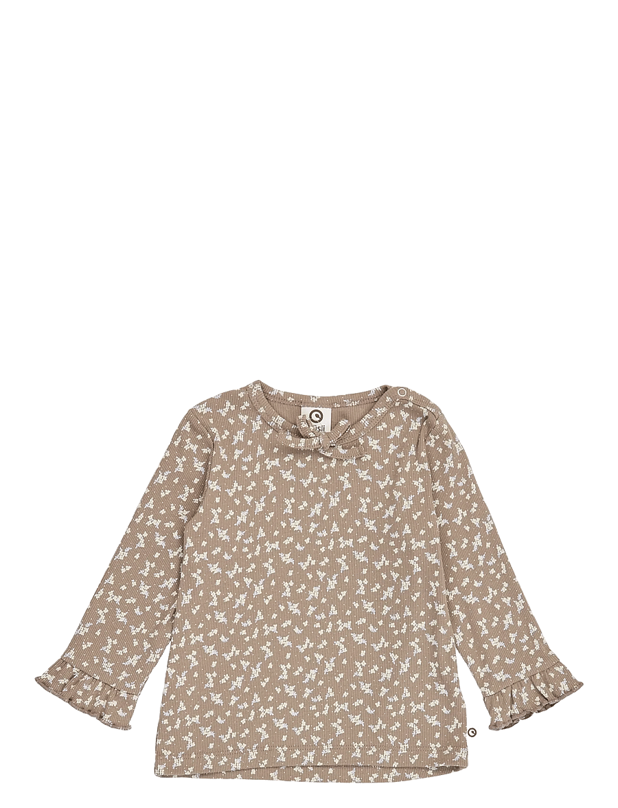 Müsli - Alyssum ruffle l/s T baby - langärmelig - walnut/ oak/ mauve - 0
