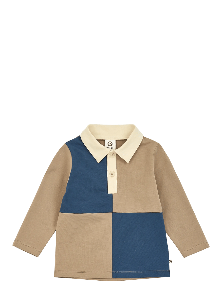 Müsli - Cozy me color block l/s polo shirt baby - langärmelig poloshirt - walnut - 1