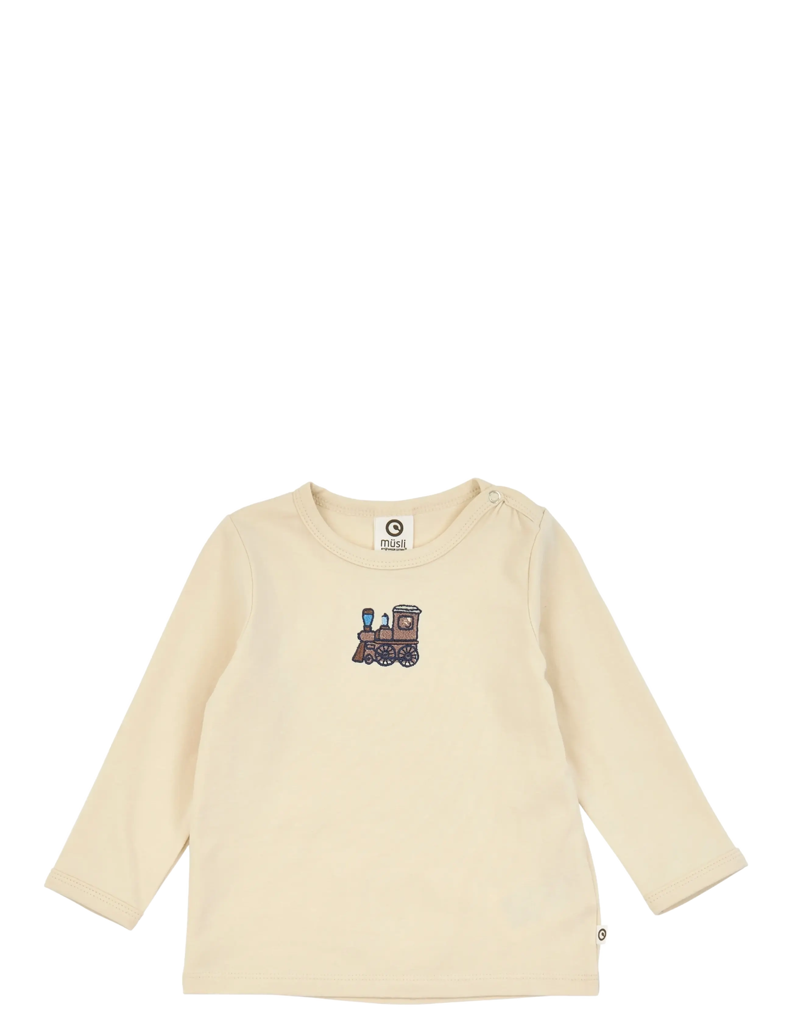 Müsli Heritage embroidery l/s T baby - Langærmede T-shirts - OAK / beige