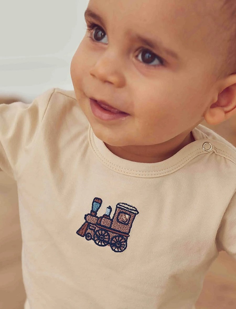 Müsli - Heritage embroidery l/s T baby - oak - 0