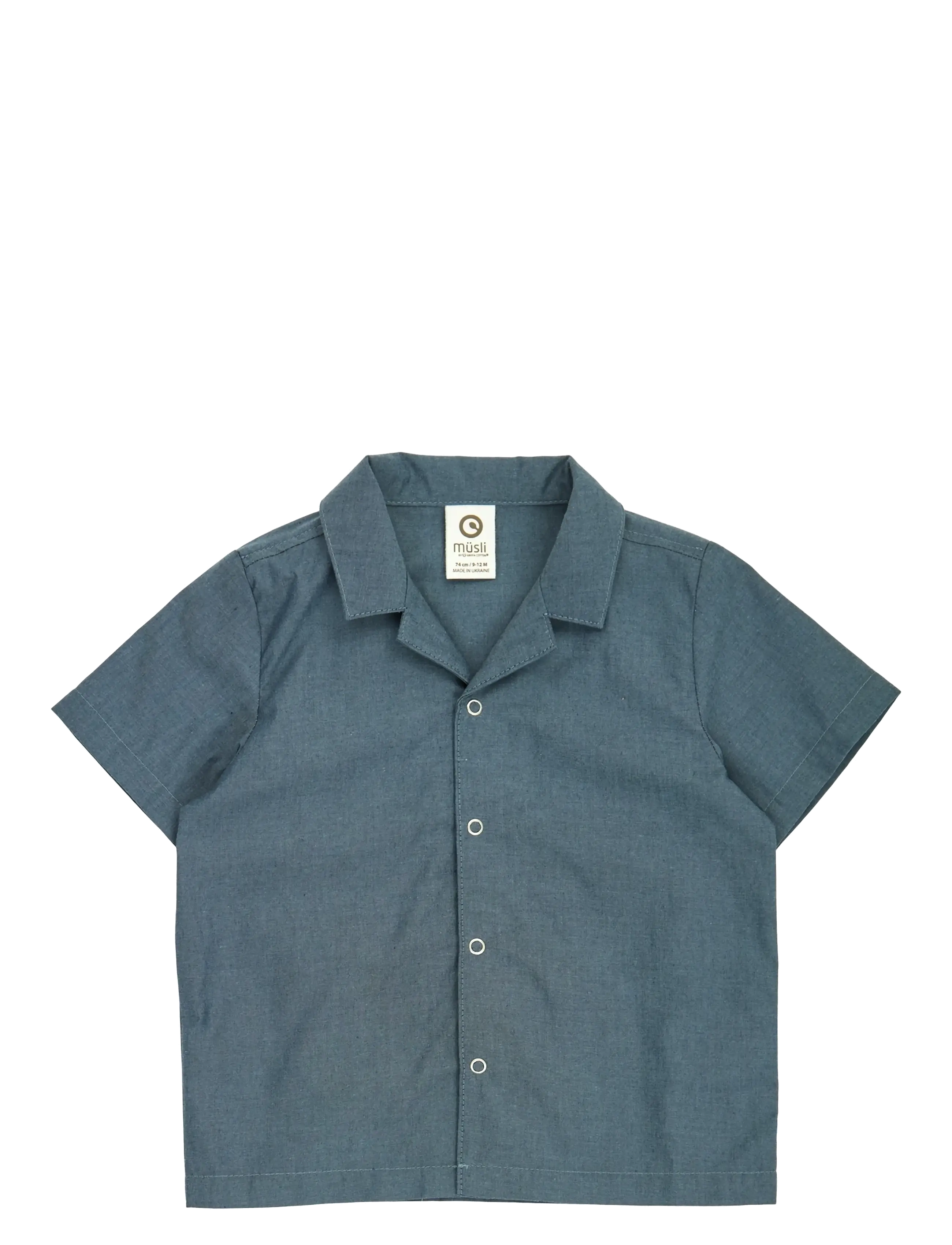 Müsli by Green Cotton Chambray s/s shirt baby - Overdele - CHAMBRAY / grey
