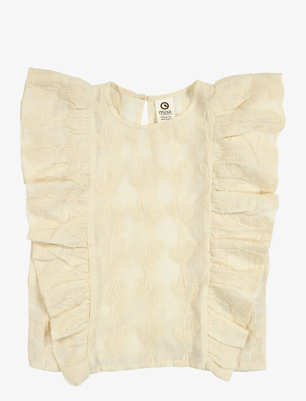 Müsli by Green Cotton - Poetry ruffle s/s T - blusen & tuniken - natural - 1