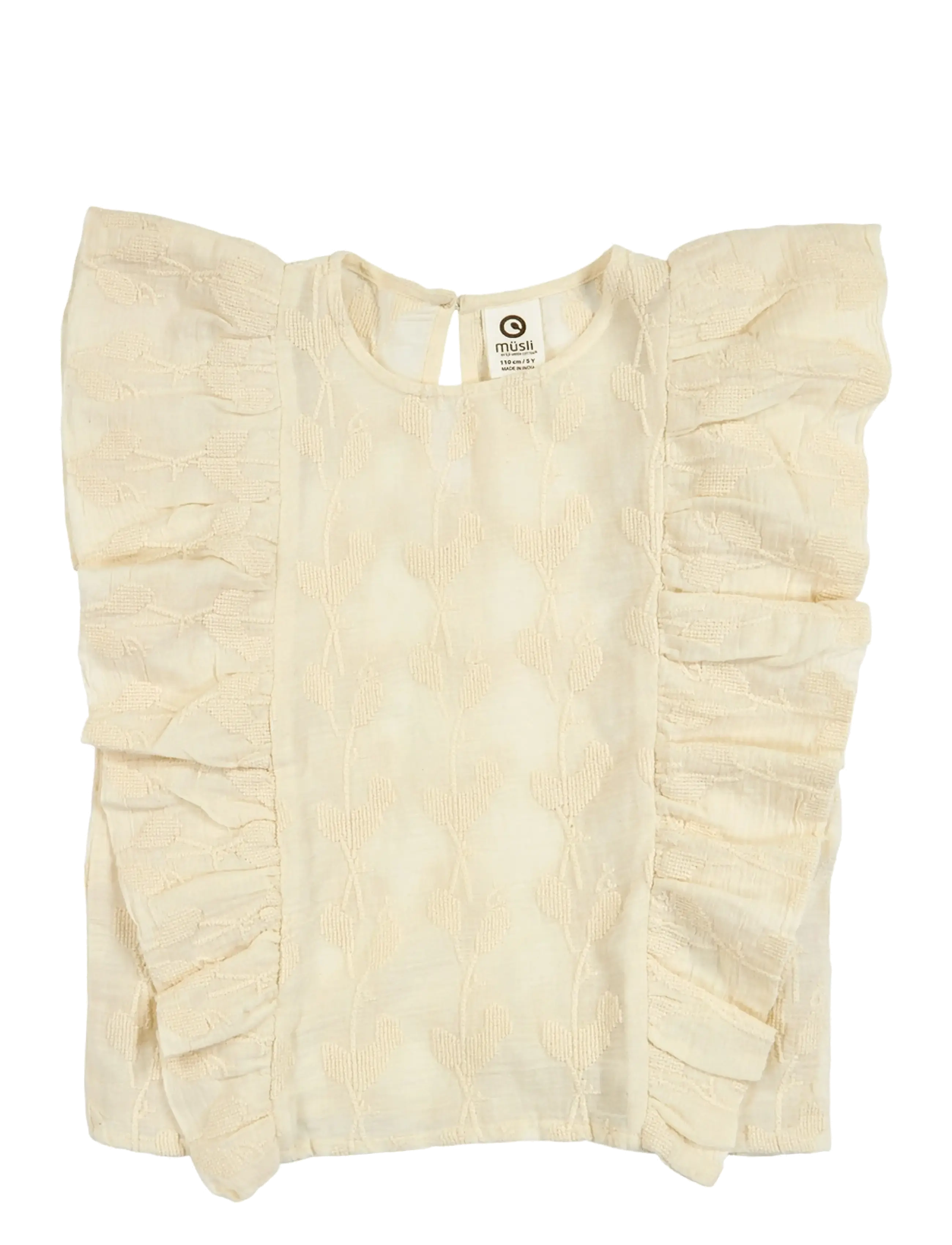 Müsli by Green Cotton Poetry ruffle s/s T - Müsli by Green Cotton - NATURAL / cream