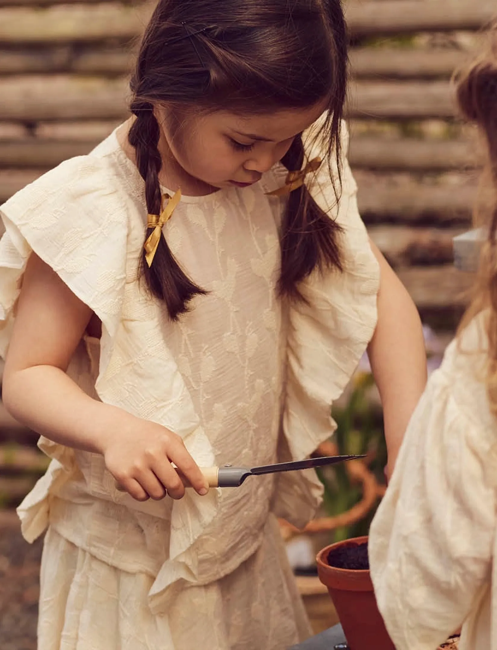 Müsli by Green Cotton Poetry ruffle s/s T - Blusen & Tuniken - NATURAL / cream