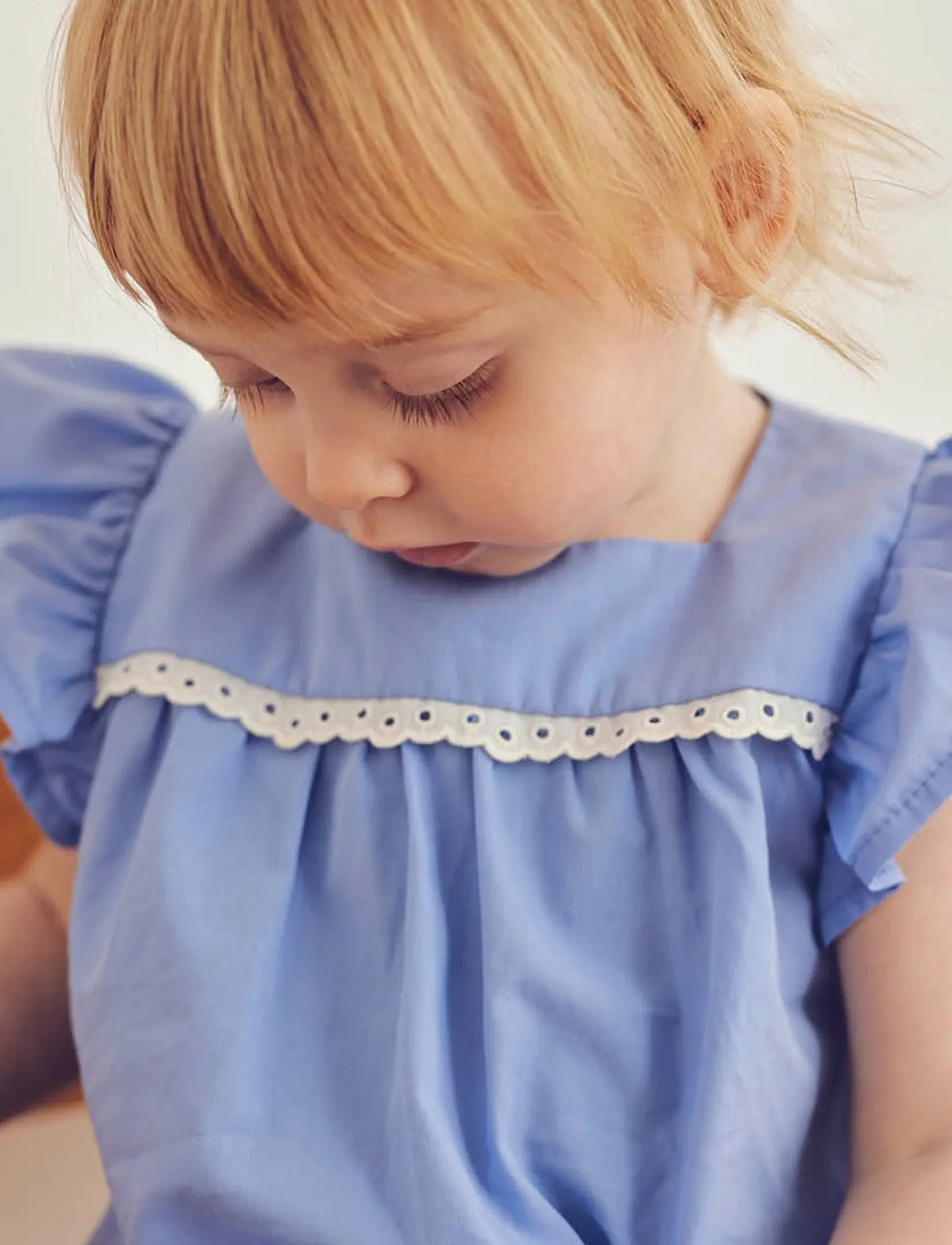 Müsli by Green Cotton - Poplin frill s/s T - bluser & tunikaer - shell blue - 3