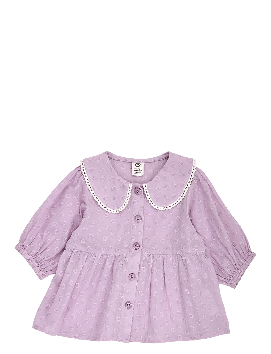 Müsli by Green Cotton - Daisy collar puff s/s shirt - chemisiers & tuniques - dream - 1