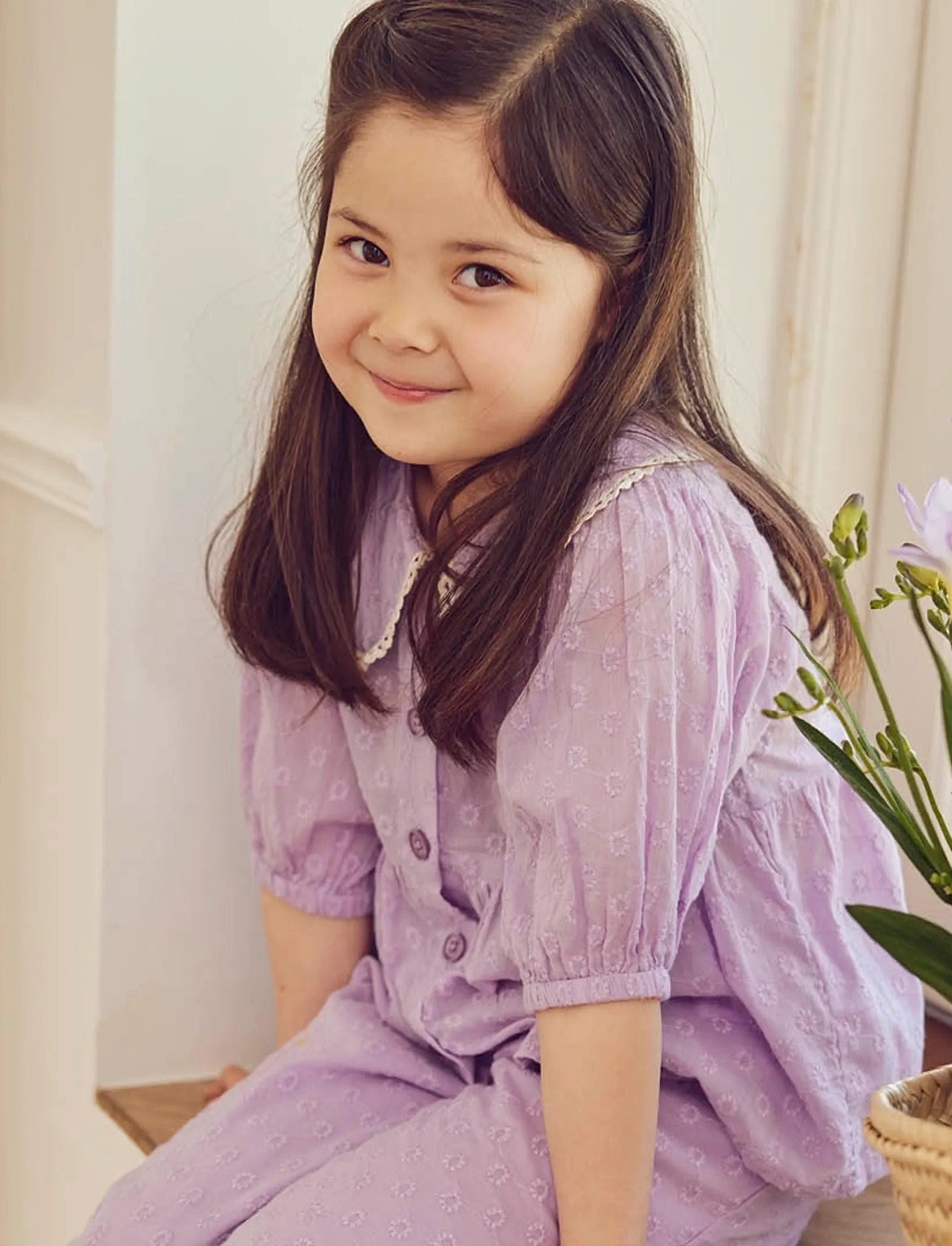 Müsli by Green Cotton - Daisy collar puff s/s shirt - chemisiers & tuniques - dream - 3