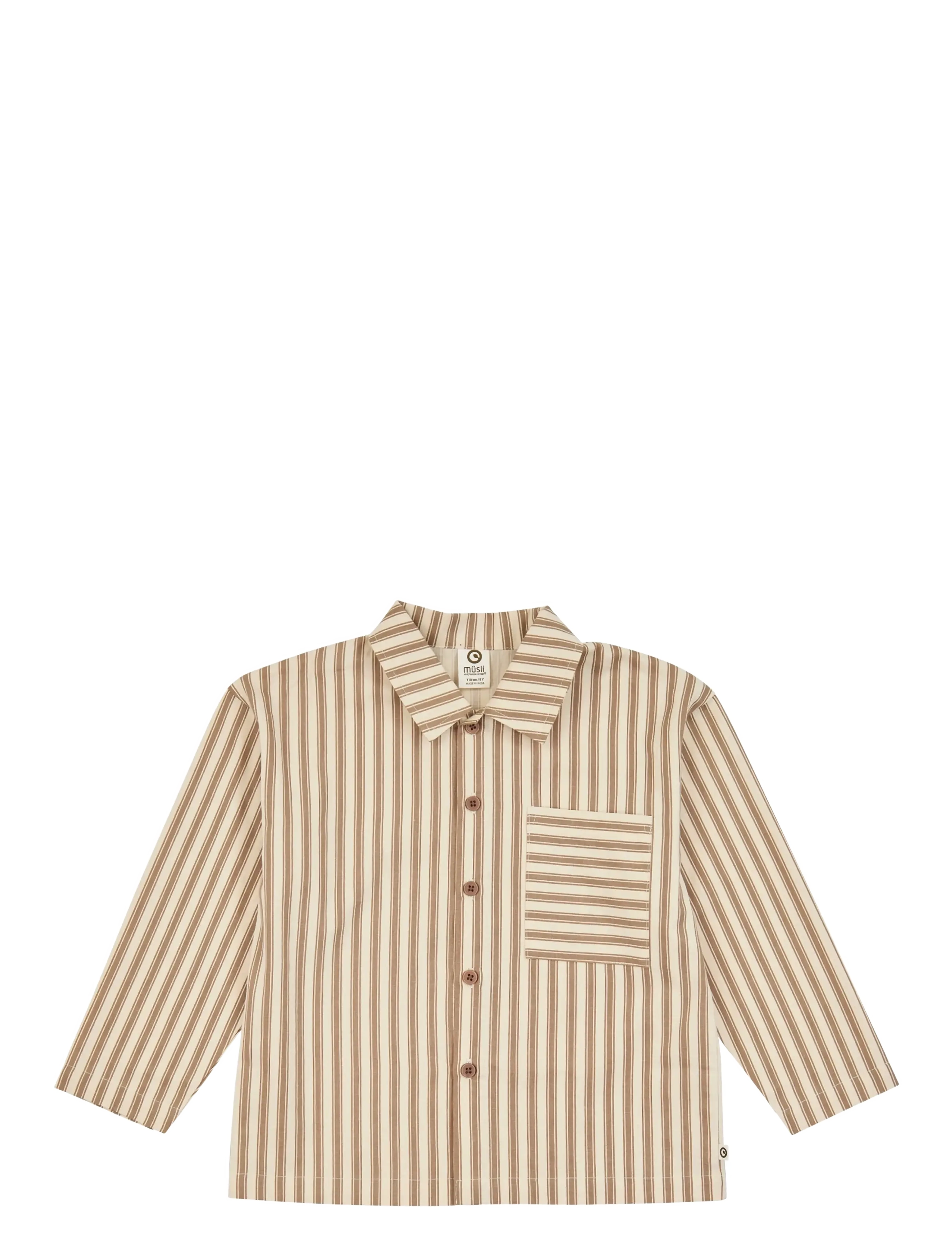 Müsli Woven stripe l/s shirt - Oberteile - OAK/ WALNUT / brown