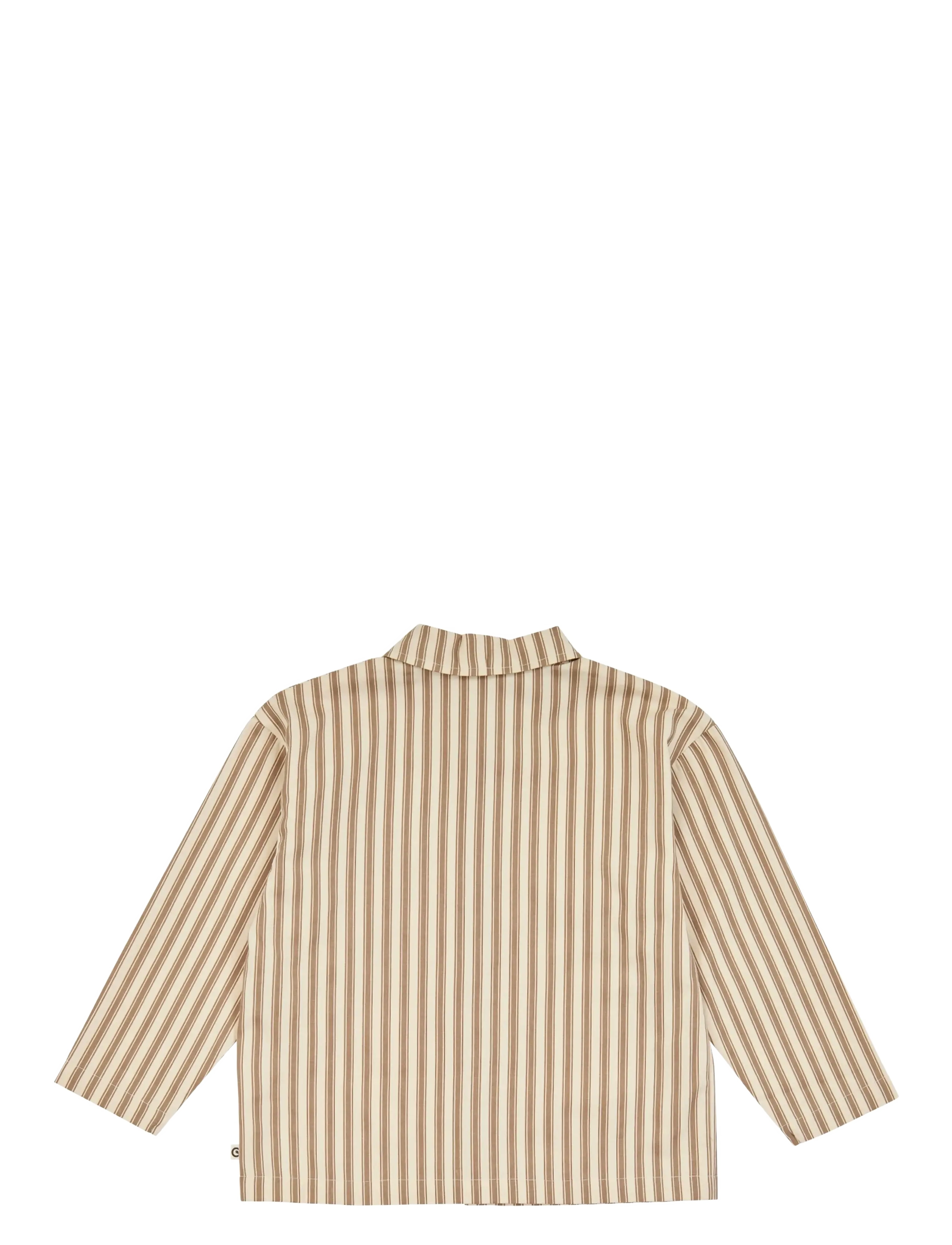 Müsli - Woven stripe l/s shirt - oak/ walnut - 2