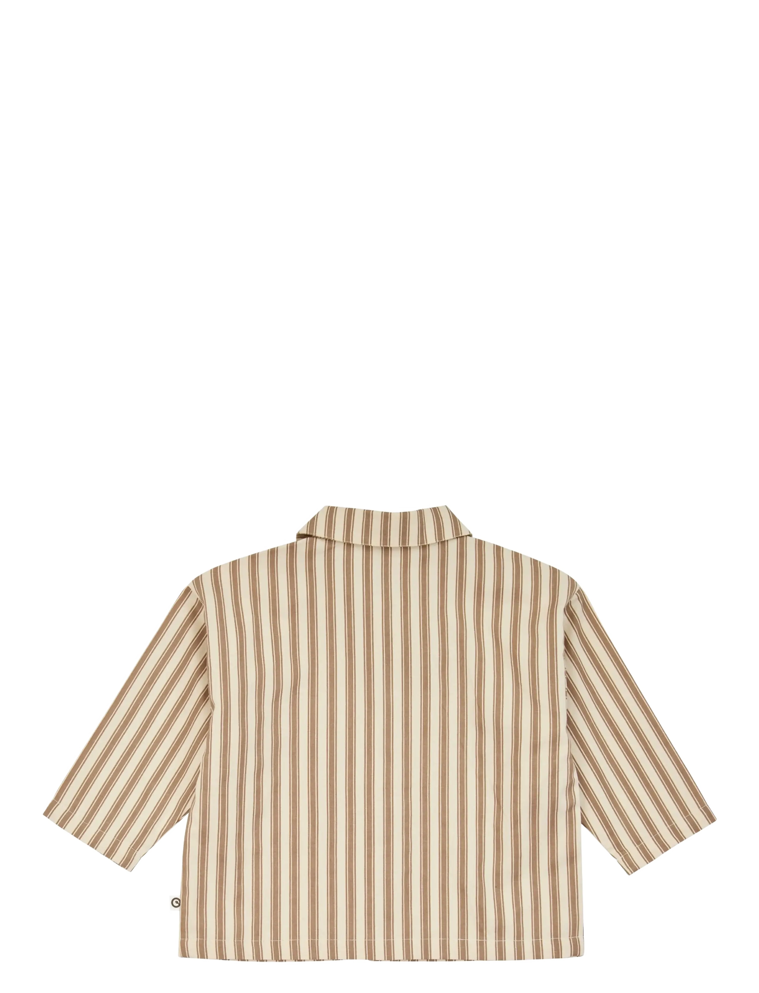 Müsli - Woven stripe l/s shirt baby - oak/ walnut - 2