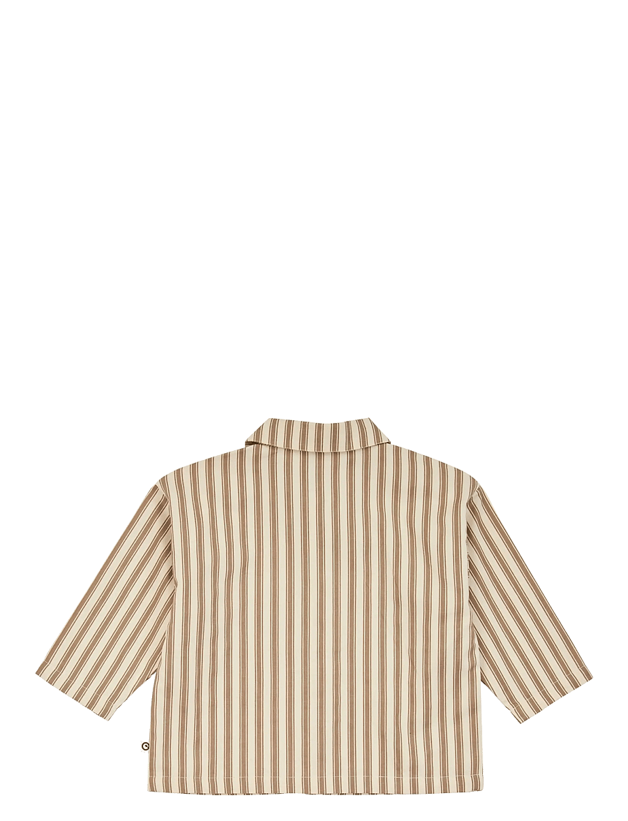 Müsli - Woven stripe l/s shirt baby - oak/ walnut - 2