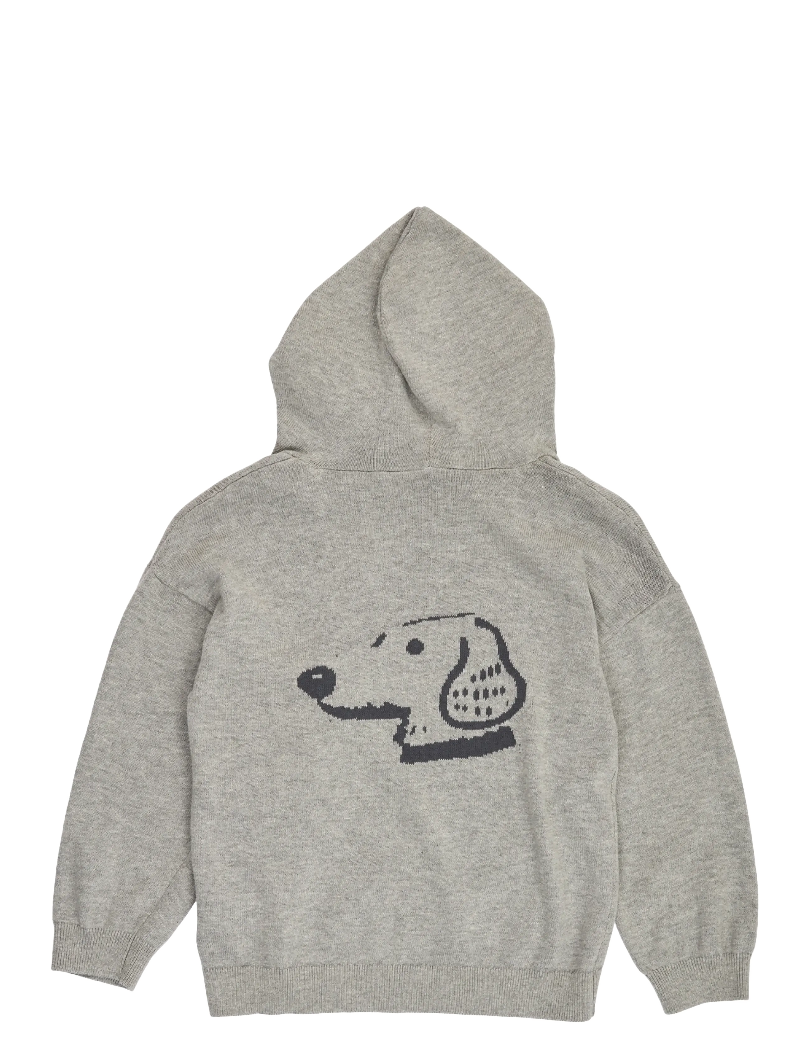 Müsli - Dogs knit hoodie - pale greymarl - 2