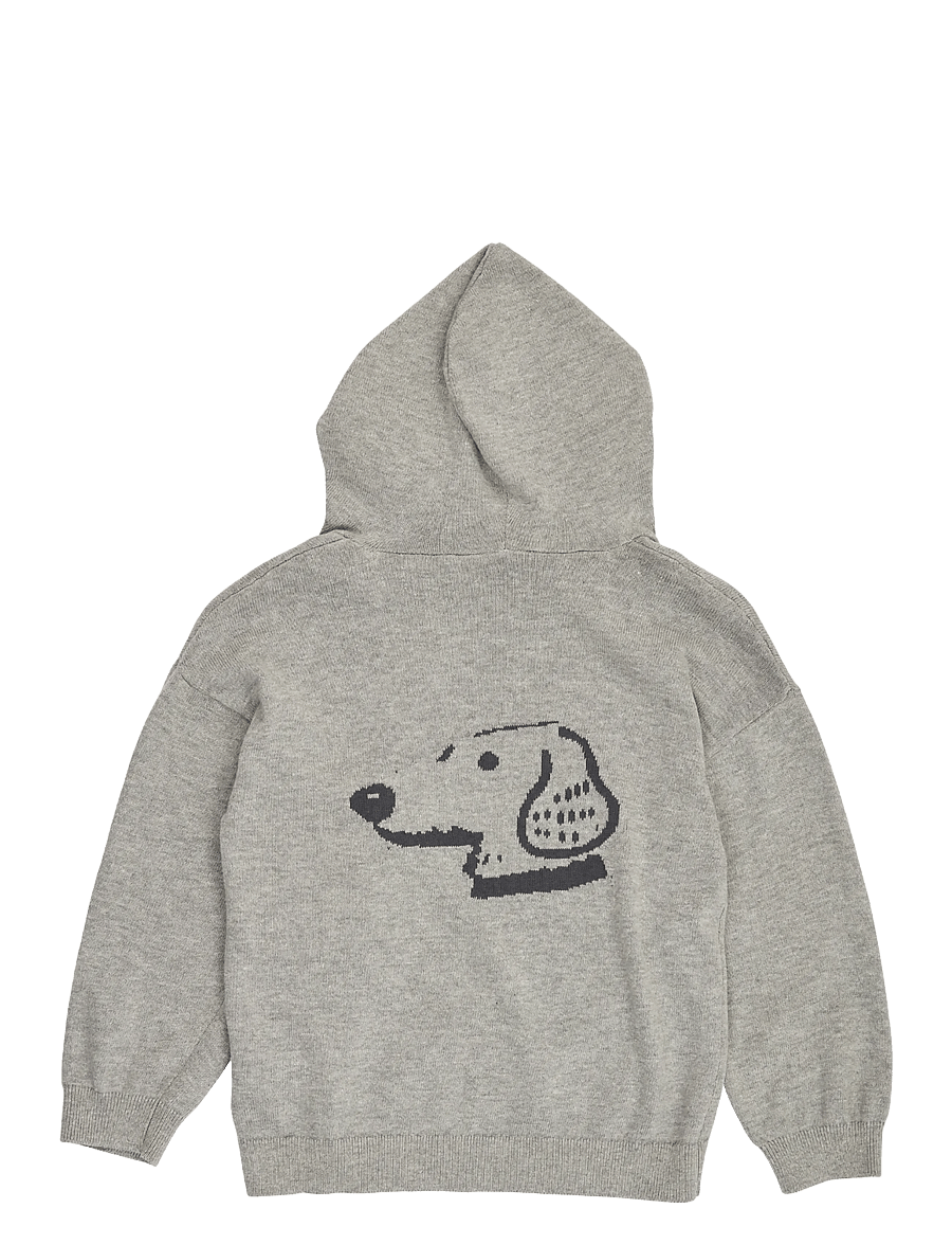 Müsli - Dogs knit hoodie - pale greymarl - 2