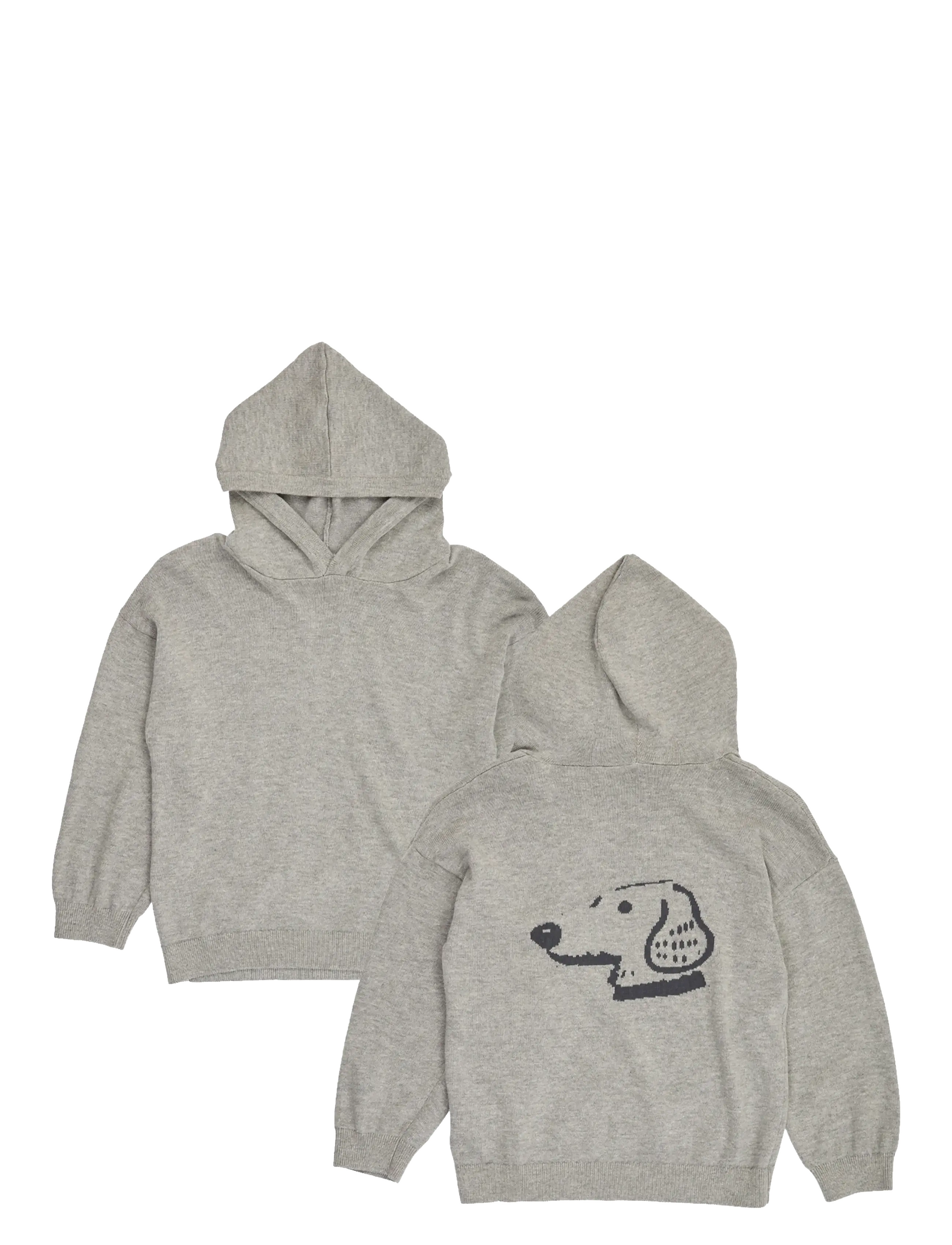 Müsli - Dogs knit hoodie - pale greymarl - 3