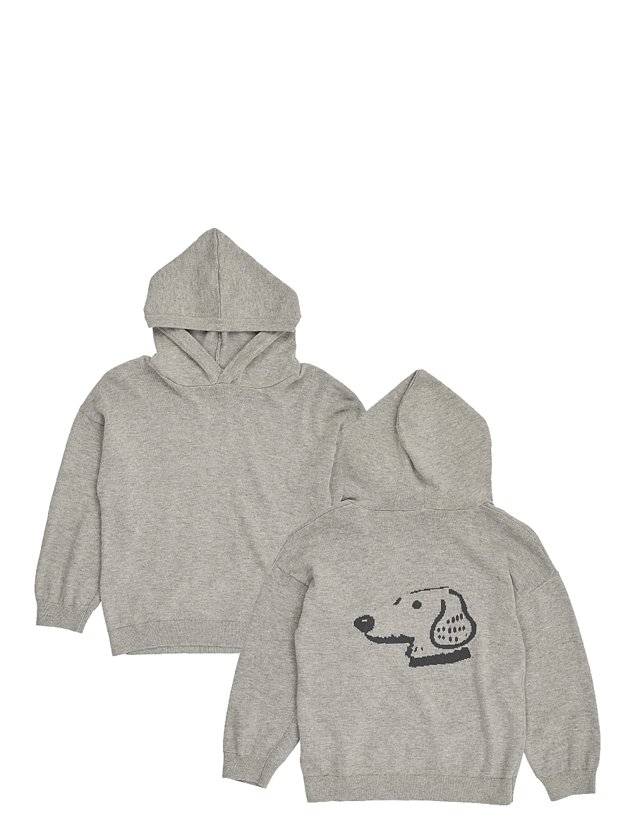 Müsli - Dogs knit hoodie - pale greymarl - 3
