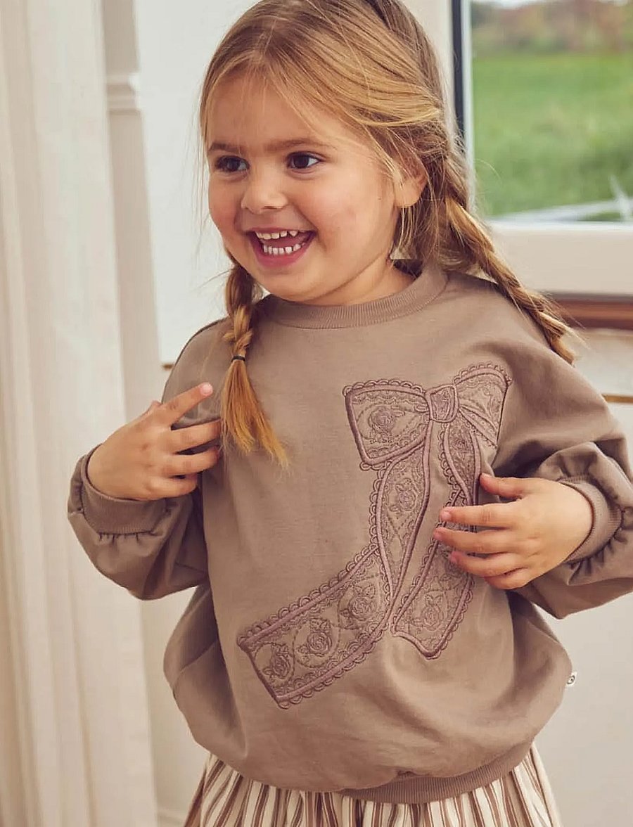 Müsli - Cozy me bow sweatshirt - sweatshirts - walnut - 4