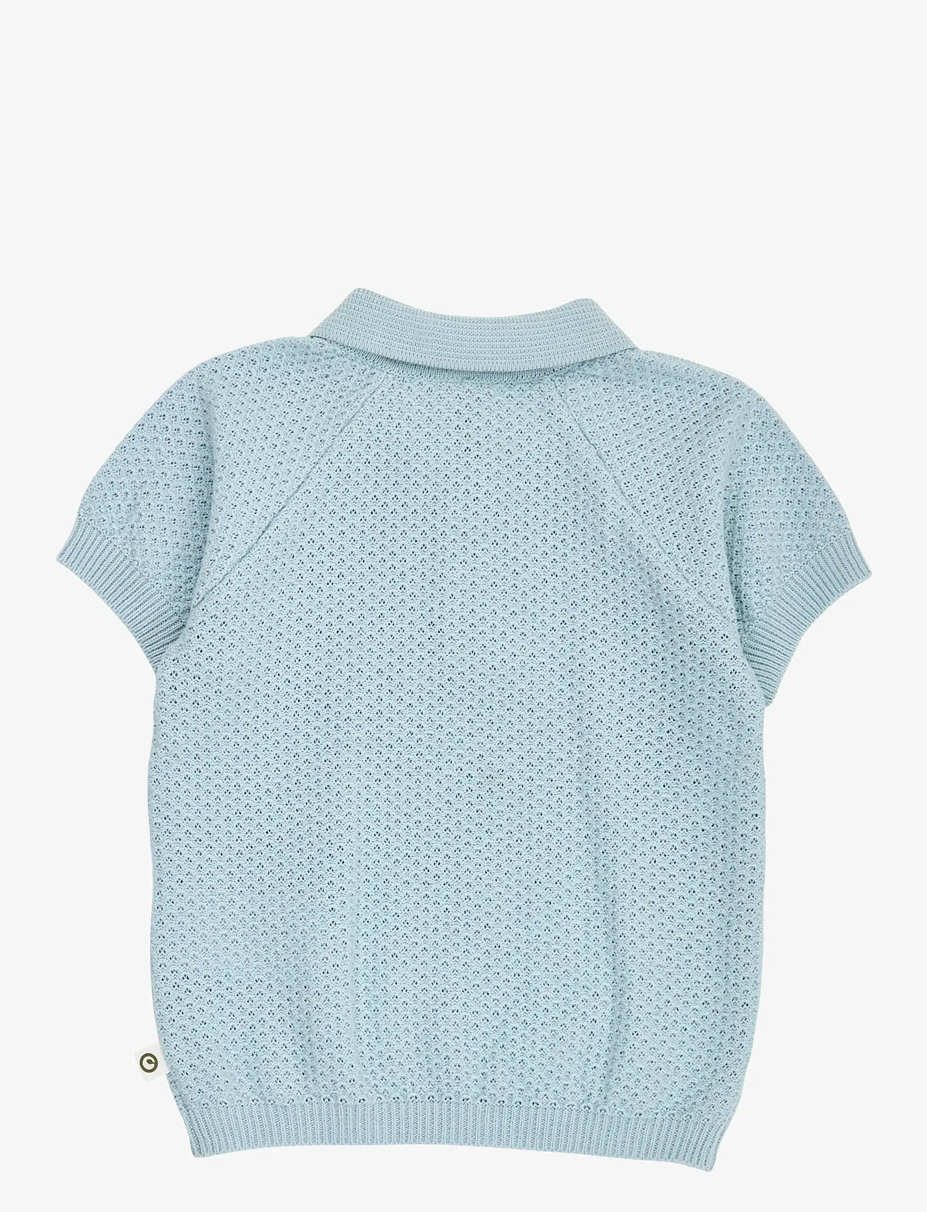 Müsli by Green Cotton - Sea knit s/s polo T baby - kortærmede poloer - ocean - 2