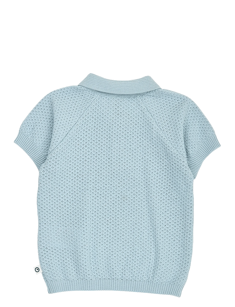 Müsli by Green Cotton - Sea knit s/s polo T baby - kortærmede poloer - ocean - 2