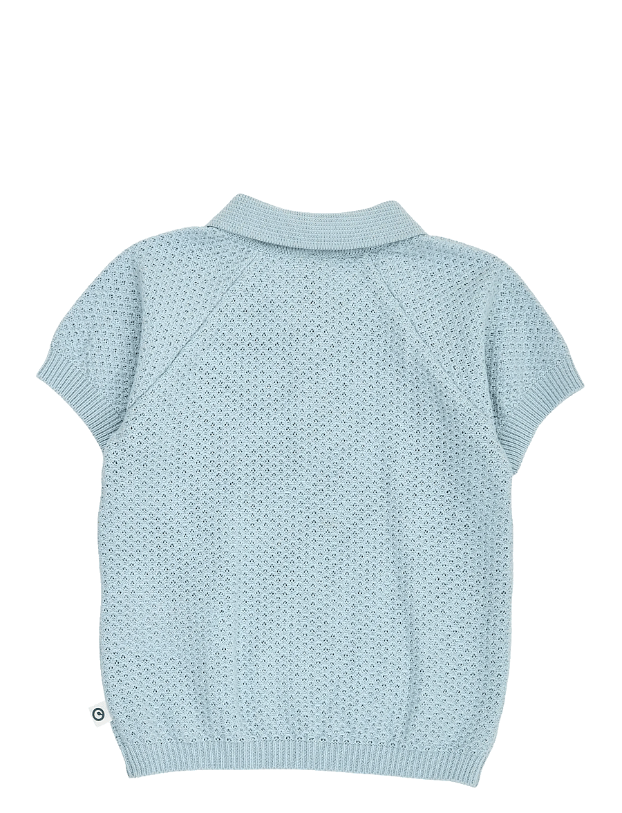 Müsli by Green Cotton - Sea knit s/s polo T baby - polos à manches courtes - ocean - 2