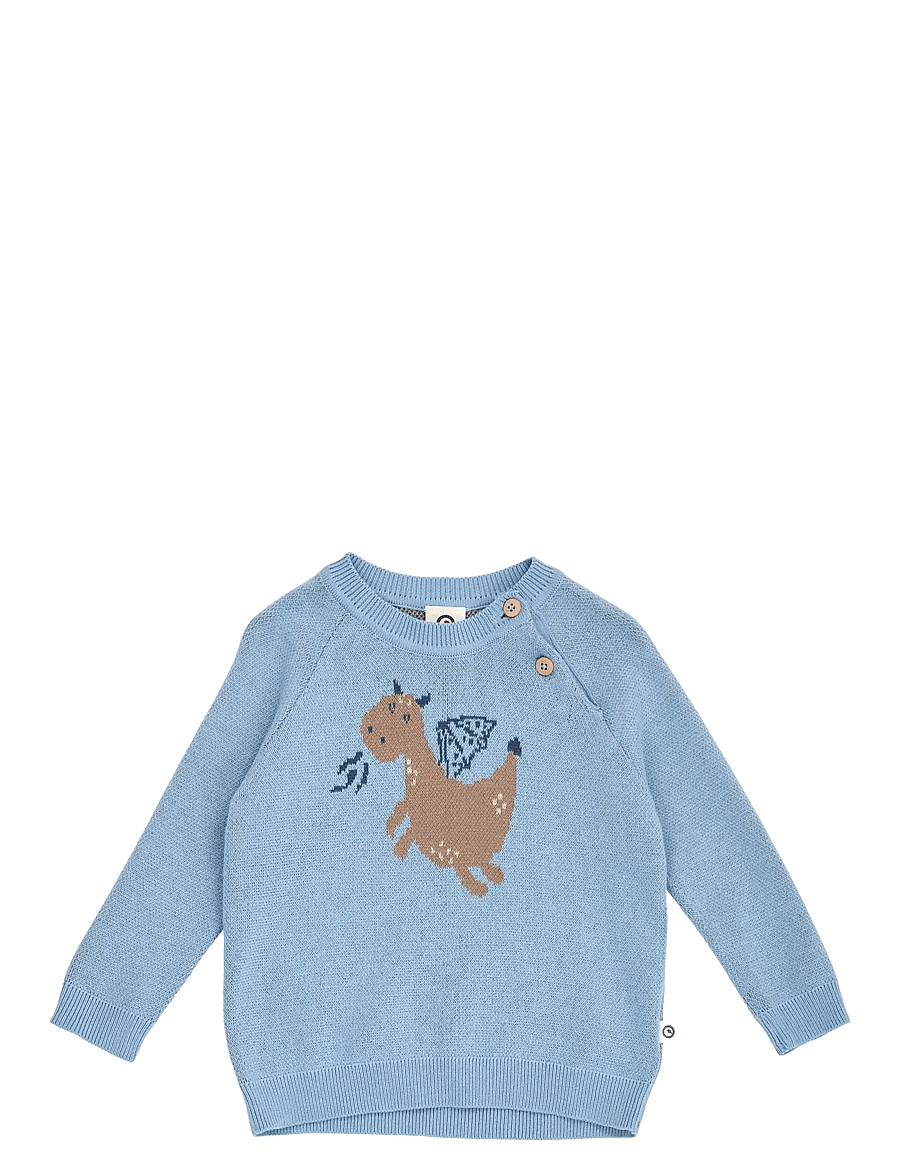 Müsli - Storybook knit jacquard sweater baby - soft blue - 1