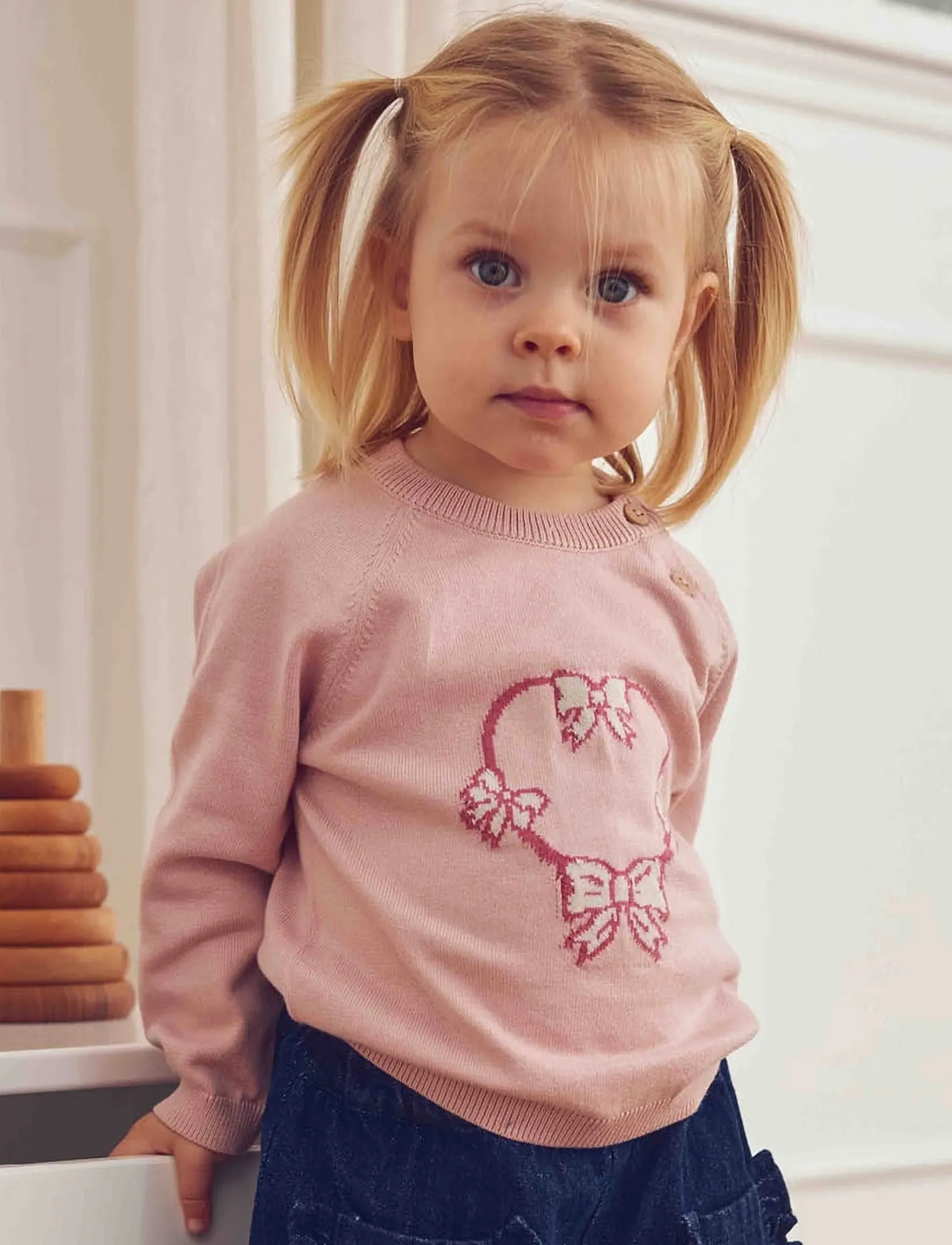 Müsli - Love knit jacquard sweater baby - blush - 0