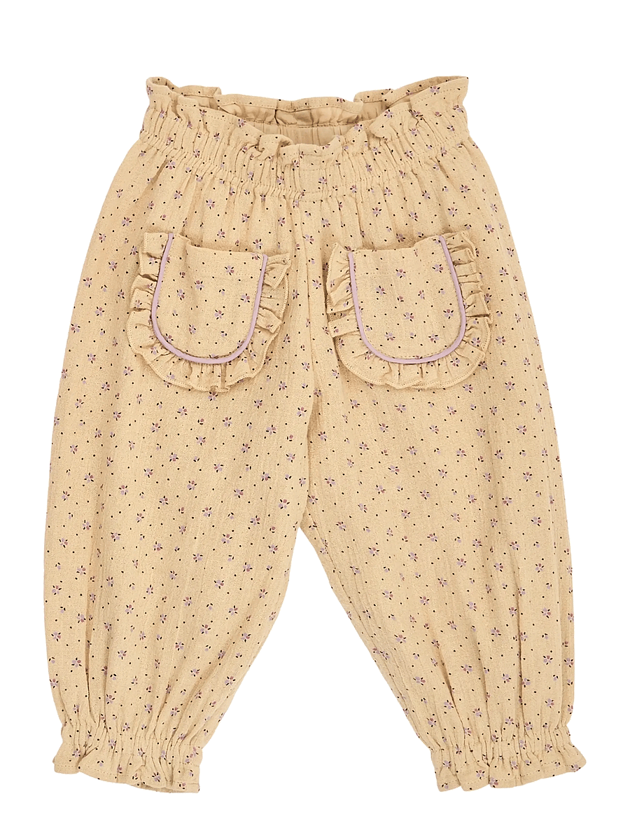 Müsli by Green Cotton - Tulip volume pocket pants baby - babybukser - safari/ bloom/ dream - 0