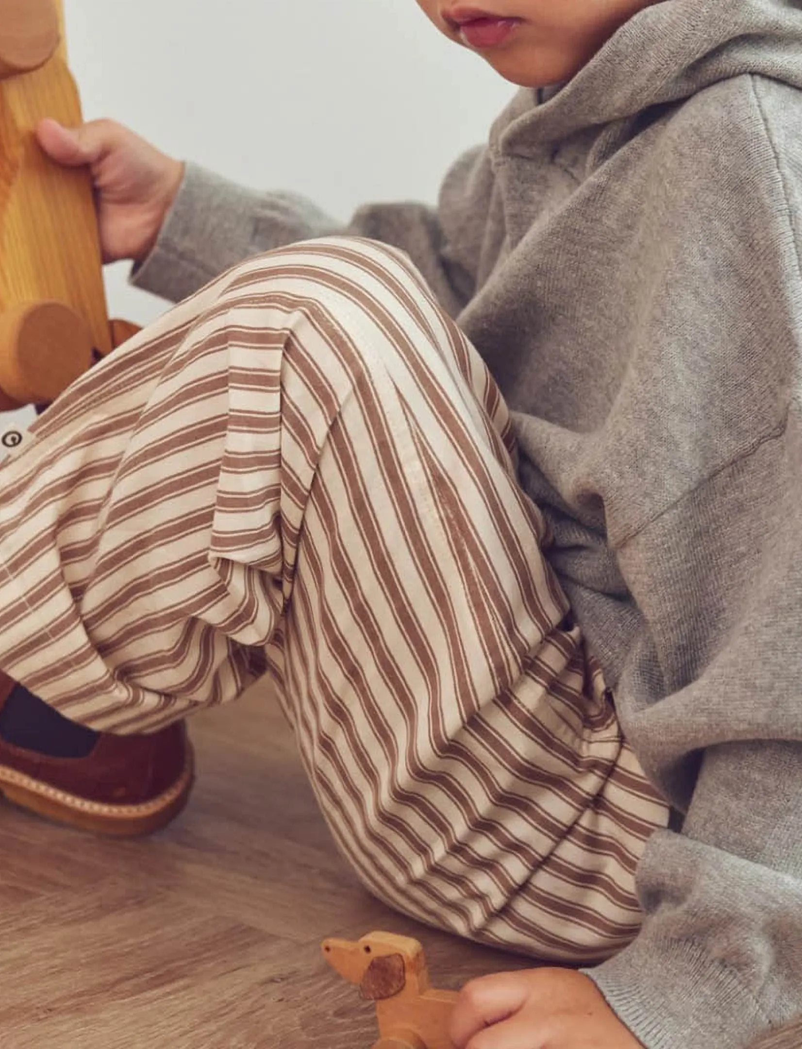 Müsli - Woven stripe pants - oak/ walnut - 0
