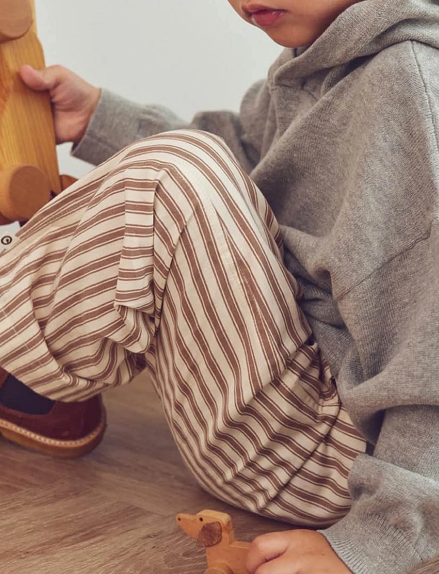 Müsli - Woven stripe pants - oak/ walnut - 0