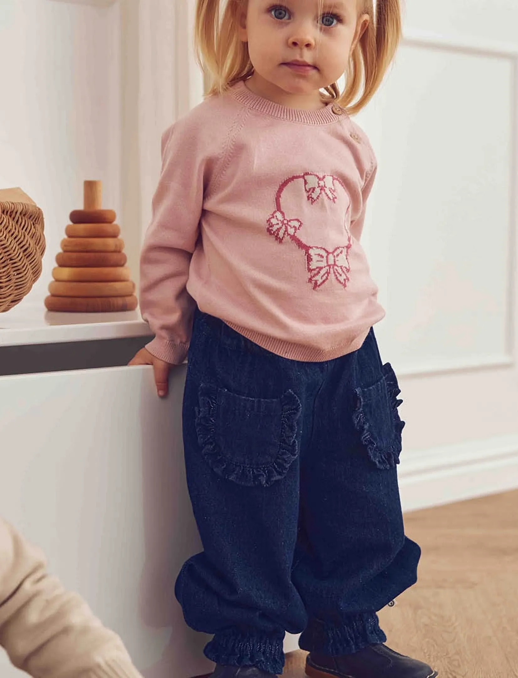 Müsli - Denim frill pocket pants baby - loose jeans - denim navy - 0