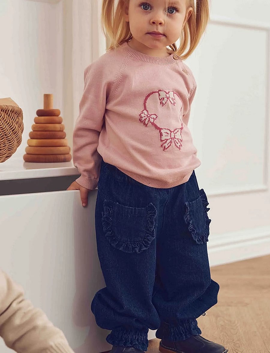 Müsli - Denim frill pocket pants baby - loose jeans - denim navy - 0