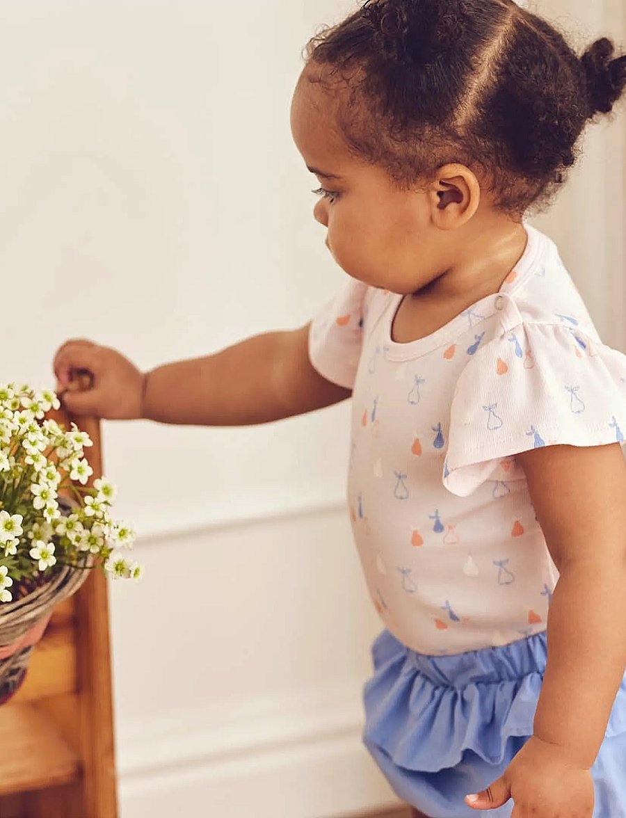 Müsli by Green Cotton - Poplin frill bloomers - bloomers - shell blue - 3