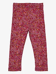 Müsli by Green Cotton - Petit blossom leggings baby - najniższe ceny - fig/boysenberry/berry red - 0