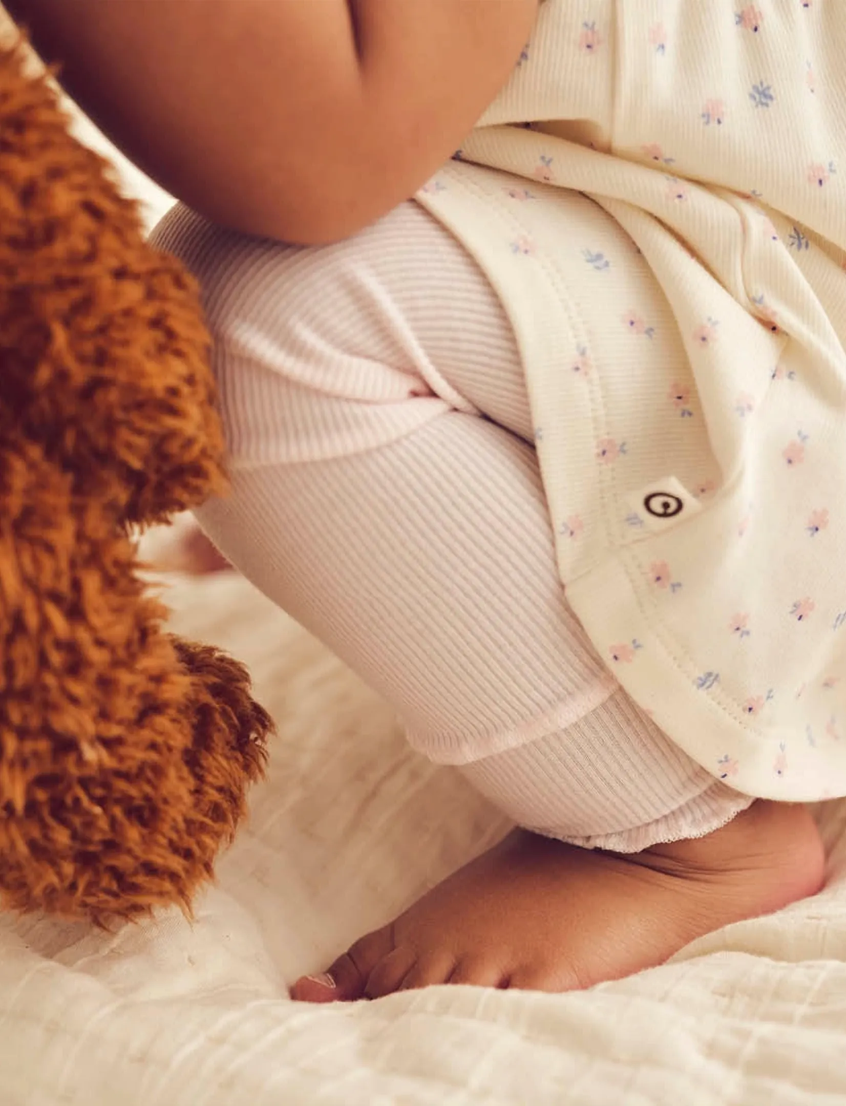 Müsli by Green Cotton Cozy me rib deco leggings baby - Leggings - PRIMROSE / pink/rose