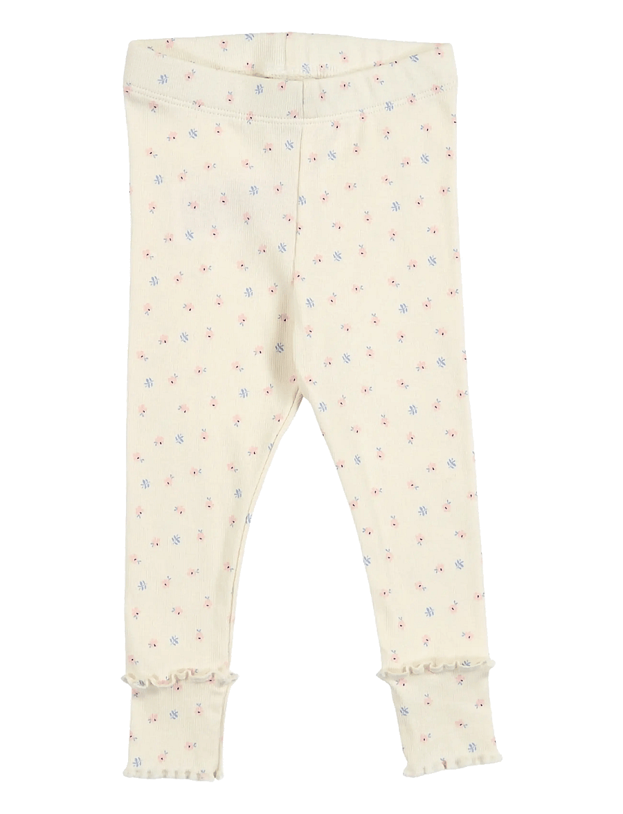 Müsli by Green Cotton - Spring deco leggings baby - leggings - tofu/ nectar/ shell blue - 0